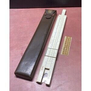 Vintage Universal Frederick Post Co Hemmi Japan Slide Rule 1452W in Leather Case